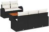 vidaXL Gartensofa-set mit Kissen 6 pcs Schwarz Poly-Rattan 3347516 Bild 2