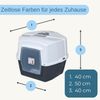 2er Set Große Eck Katzentoilette Katzenklo Ecke mit Deckel geschlossen XXL Ecktoilette Katzen Haubentoilette Filter Schaufel Doppelpack Katzentoiletten Bild 2