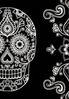 Vimoda Teppich Teppich Jugendzimmer Schlafzimmer Schwarz, Rechteckig, Höhe: 11 mm, Läufer Schwarz Skull Totenkopf Motiv Bild 4