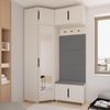Garderoben-Set Napoli Version 19: Eckschrank mit Polsterpaneelen, Schuhschrank und Schrankaufsatz Flur und Eingangsbereich (Cashmere/Trinity 15), 229 x 70 x 140 cm Bild 3