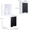 HOMCOM Klapptisch Wandklapptisch mit Tafel, 5 Fächern (Computertisch, 1-St, Klappschreibtisch), Weiß+Schwarz 60 x 94,5 x 147 cm Bild 2