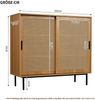 Sideboard B 100 x T 37 x H 90 cm in Walnuss, mit 2 Schiebetüren in Rattanoptik Bild 5