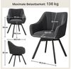 Yaheetech Polsterstuhl mit Armlehnen, 360° drehbar, X-förmiges Metallgestell, Samt, 55 x 58,5 x 82 cm, Dunkelgrau Bild 4