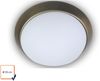 Deckenleuchte / Deckenschale, Opalglas matt, Dekorring Altmessing, Ø 25cm Bild 2