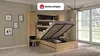 Vente-unique - LUDARO Bett Holz, Platte SchwarzBeige - B 199,8 cm x H 202,8 cm x L 269,7 cm Bild 2