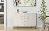 Dmora Kommode Lodovico, Wohnzimmerbuffet, Wohnzimmer-Sideboard, Moderne Küchen-Speisekammer, 120x40 h85 cm, Creme und Weiß Bild 2