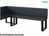 MEBLINI Eckbank für Esszimmer - Küchenbank - Essecke - Sitzecke Küche - PETER - U-Beine 142x196x87cm Links - Dunkelgrau Kunstleder Bild 5