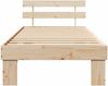 vidaXL Bettrahmen mit Kopfteil Natur 90 x 190 cm Massives Kiefernholz 872464 Bild 5