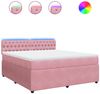 vidaXL Boxspringbett mit Matratze Rosa 180x200 cm Samt 3290117 Bild 2