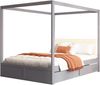 Zeltbett 140x200 cm mit gepolsterter Rückenlehne und 2 Schubladen–Holz,Grau Bild 5