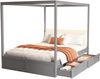 Zeltbett 140x200 cm mit gepolsterter Rückenlehne und 2 Schubladen–Holz,Grau Bild 4