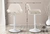 2er Set Barhocker Braga Samt weiß creme Bild 2