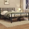 Yaheetech Metallbett Bettgestell, Minimalistischer Bettrahmen mit Kopfteil Gästebett mit Lattenrost, Metall Schwarz, 140x200 cm Bild 3