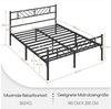 Yaheetech Metallbett Bettgestell, Minimalistischer Bettrahmen mit Kopfteil Gästebett mit Lattenrost, Metall Schwarz, 140x200 cm Bild 4