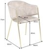 riess-ambiente Esszimmerstuhl NOBLESSE champagner beige/gold - Samt, Metallgestell, Retro, Armlehnen (Einzelartikel, 1 St), halbrunder Stuhl - ideal für Küche, Ess-, Arbeits-. Wohnzimmer & Büro Bild 4