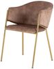 riess-ambiente Esszimmerstuhl NOBLESSE champagner beige/gold - Samt, Metallgestell, Retro, Armlehnen (Einzelartikel, 1 St), halbrunder Stuhl - ideal für Küche, Ess-, Arbeits-. Wohnzimmer & Büro Bild 2
