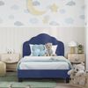 vidaXL Kinderbettgestell mit Kopfteil Polizeiblau 90 x 190 cm Samt 42010956 Bild 3