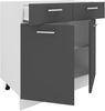 VCM Küchenmöbel Unterschrank Esilo 918683 Weiß / Anthrazit H. 82 x B. 80 x T. 46 cm Bild 2