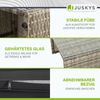 Juskys Polyrattan Gartenmöbel Set Salou inkl. Abdeckung - Outdoor Lounge wetterfest 6 Personen - Sitzecke mit Tisch & Kissen für Garten, Balkon, Terrasse - Grau Bild 5