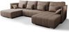 AX LIVING U Form Sofa mit Schlaffunktion Florinna HellBraun 345cm Bild 2