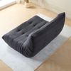 2-Sitzer Loungesofa 149 x 114 x 82 cm, Grau, Teddy-Vlies, ergonomisch, Plisseefalten-Design Bild 3