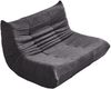 2-Sitzer Loungesofa 149 x 114 x 82 cm, Grau, Teddy-Vlies, ergonomisch, Plisseefalten-Design Bild 5