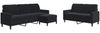 vidaXL 3-tlg. Sofagarnitur mit Kissen Schwarz Samt 3278406 Bild 2