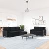 vidaXL 3-tlg. Sofagarnitur mit Kissen Schwarz Samt 3278406 Bild 3