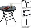 Klappbarer Gartentisch Glas Metall Rund Balkon Terrasse 46x46x48cm Bild 5