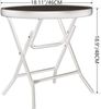 Klappbarer Gartentisch Glas Metall Rund Balkon Terrasse 46x46x48cm Bild 3