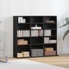 vidaXL CD-Schrank Schwarz Eichen-Optik 100x23x89,5 cm Holzwerkstoff 862481 Bild 3