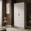 Lookway Kleiderschrank AURORA KASCHMIR 2D2S Drehtürenschrank mit Schubladen (Kleiderschrank mit stilvoller Umrandung in Goldoptik) 100x210x57 Bild 2