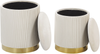 Pouf Samtstoff mit Stauraum weiß 2er Set MIRAMAR Bild 4