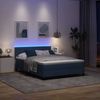 vidaXL Boxspringbett mit LED-Lichtleisten Blau 160 x 200 cm Stoff 3342225 Bild 5