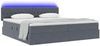 vidaXL LED-Speicherbett mit Matratze Dunkelgrau 200 x 200 cm Samt 3371476 Bild 3