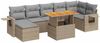 vidaXL 8-tlg. Garten-Sofagarnitur mit Kissen Beige Poly Rattan 3327181 Bild 2