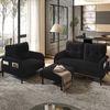 2-Sitzer-Sofa aus Cord mit Seitentasche, 120 x 75 x 79 cm, Schwarz Bild 5