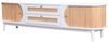 Merax TV-Schrank - Natürlicher Holz-Blend TV-Schrank mit Türen und Schubladen, Natürlicher Landhausstil, Weiß & Holzfarbe Bild 2