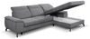 Ecksofa mit Schlaffunktion Sofa MARGIT in Stoff Alfa Hellgrau Ottomane Rechts Bild 4