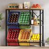 Getränkekistenregal mit Ablage, Freistehend Kistenständer für 6 Kisten, Regal, Getränkekisten, Getränkeregal, Wasserkistenregal, Bierkistenregal, 40 x 110 x 111,5 cm Braun-Schwarz Bild 3
