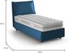 Dmora Ancara-Einzelbett, Bettkasten mit Stoffbezug, 100 % Made in Italy, Öffnung vorne, inklusive Matratze 80 x 200 cm, Blau Bild 3