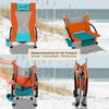Skandika Strand Klappstuhl Beach | Bequemer Strandstuhl mit atmungsaktivem Mesh, Getränkehalter, niedrig, leicht zu transportieren, max. 136 kg | Faltbarer Campingstuhl, Liegestuhl (orange/blau) Bild 4