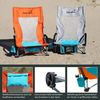 Skandika Strand Klappstuhl Beach | Bequemer Strandstuhl mit atmungsaktivem Mesh, Getränkehalter, niedrig, leicht zu transportieren, max. 136 kg | Faltbarer Campingstuhl, Liegestuhl (orange/blau) Bild 3