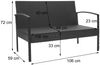 Poly-Rattan Garnitur HWC-F56, Balkon-/Garten-/Lounge-Set Sitzgruppe ~ braun, Kissen dunkelgrau Bild 3