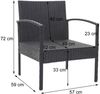 Poly-Rattan Garnitur HWC-F56, Balkon-/Garten-/Lounge-Set Sitzgruppe ~ braun, Kissen dunkelgrau Bild 4