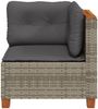 vidaXL Garten-Ecksofa mit Kissen Grau Poly Rattan 365903 Bild 4