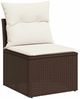 vidaXL 11-tlg. Garten-Sofagarnitur mit Kissen Braun Poly Rattan 3326394 Bild 3