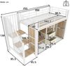 Hochbett mit Kleiderschrank, LED-Streifen, Lattenrost, Treppe und Rausfallschutz, 90x200cm, Kinderbett, Metallbett Bild 5