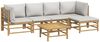 vidaXL 6-tlg. Garten-Lounge-Set mit Hellgrauen Kissen Bambus 3155104 Bild 3