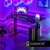 Casaria Höhenverstellbarer Schreibtisch mit Tischplatte, Elektrisch, Stahlgestell, Carbon Optik, 110x60 cm Bild 2